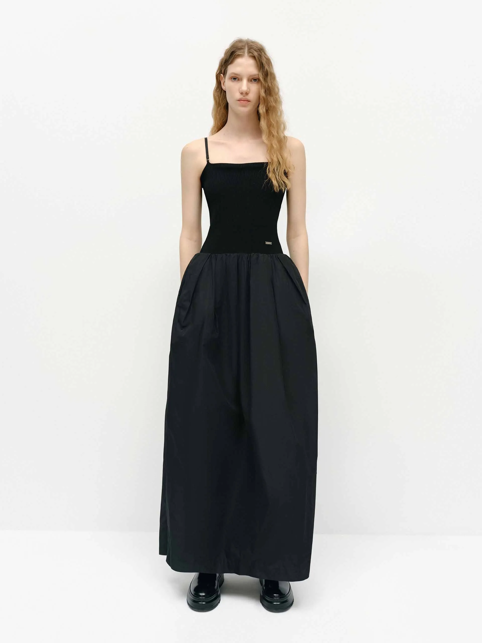 Cocoon Shape Paneled Dress
