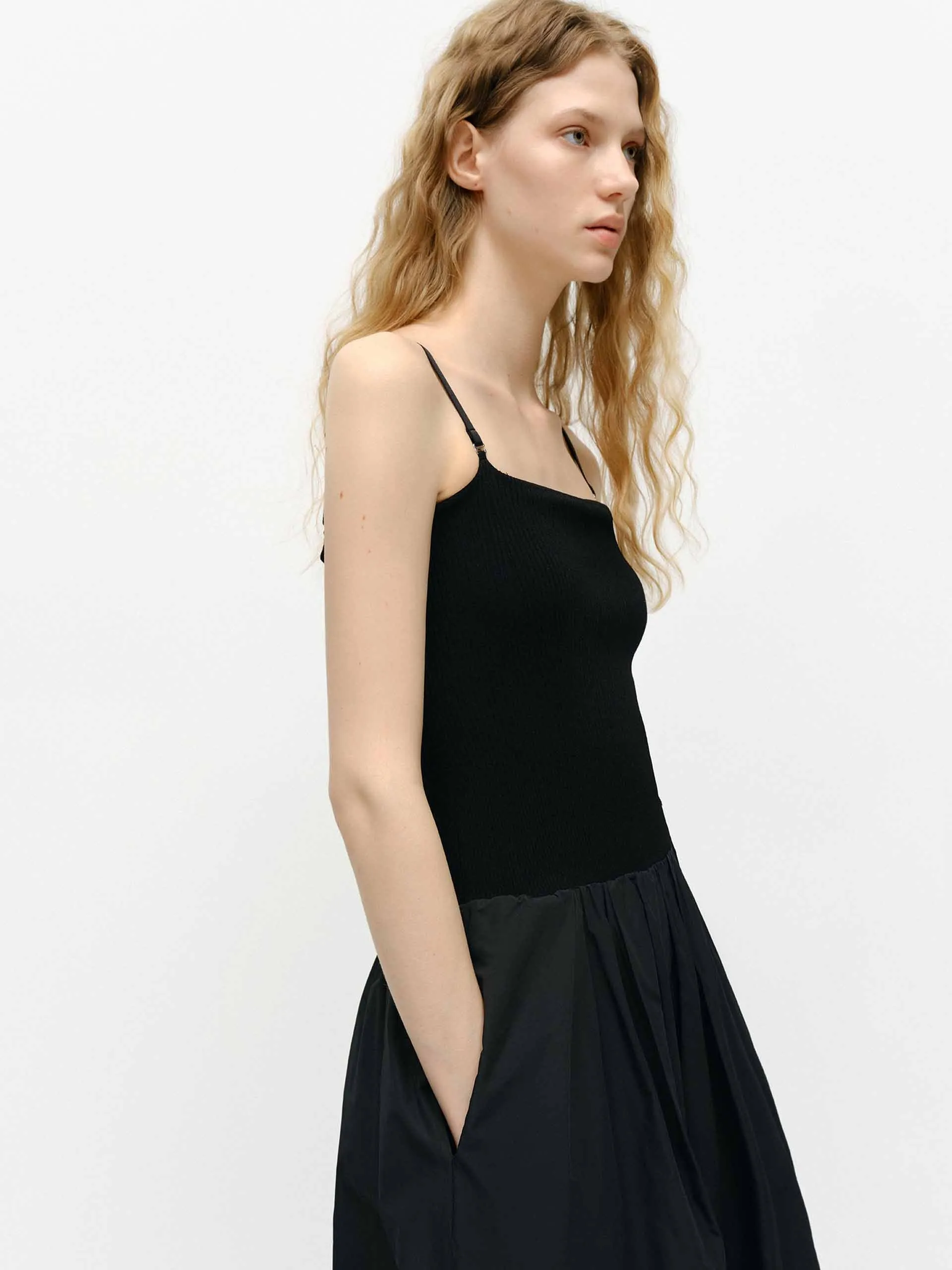 Cocoon Shape Paneled Dress