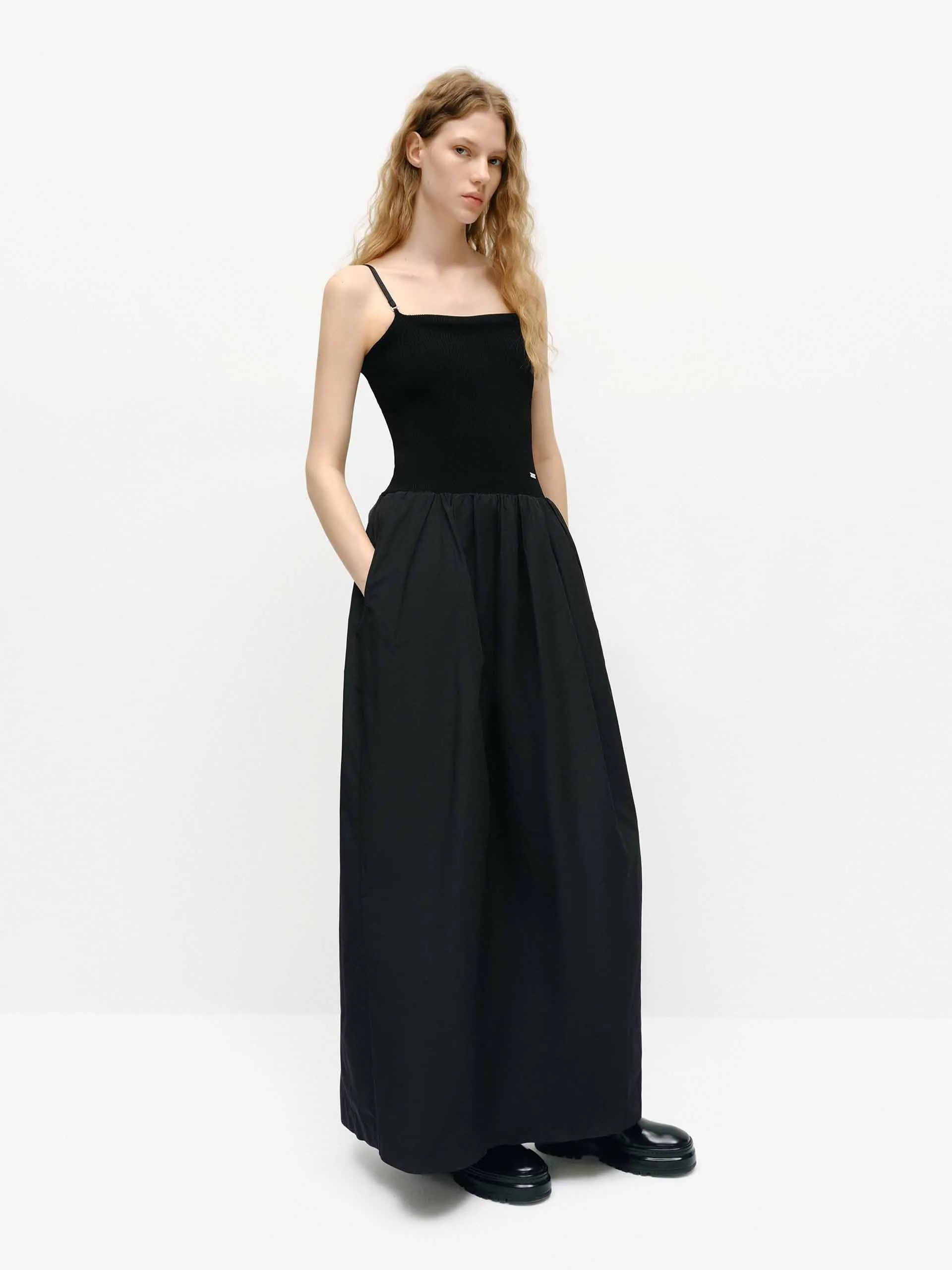 Cocoon Shape Paneled Dress