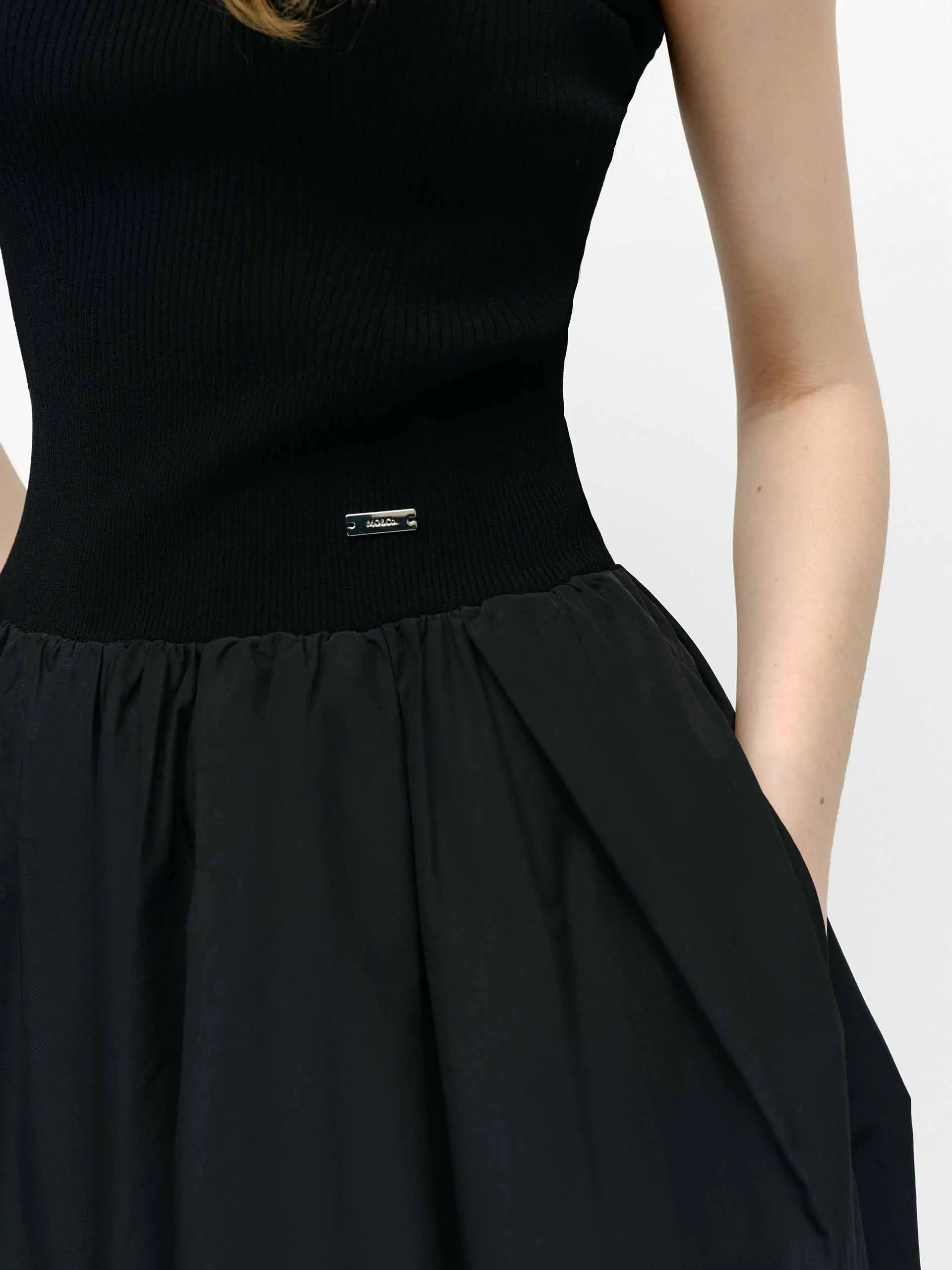 Cocoon Shape Paneled Dress