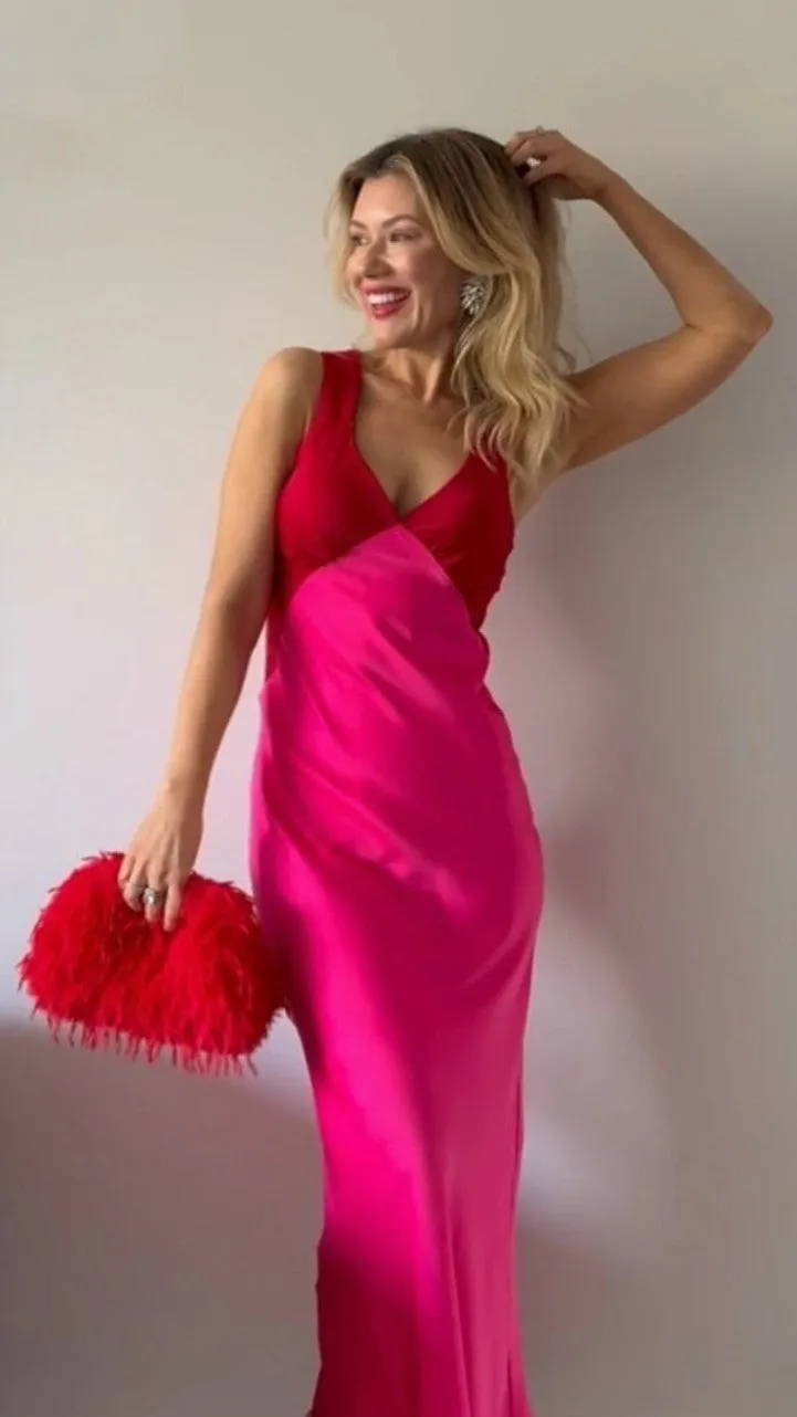 Glacia Maxi Dress - Pink/Red