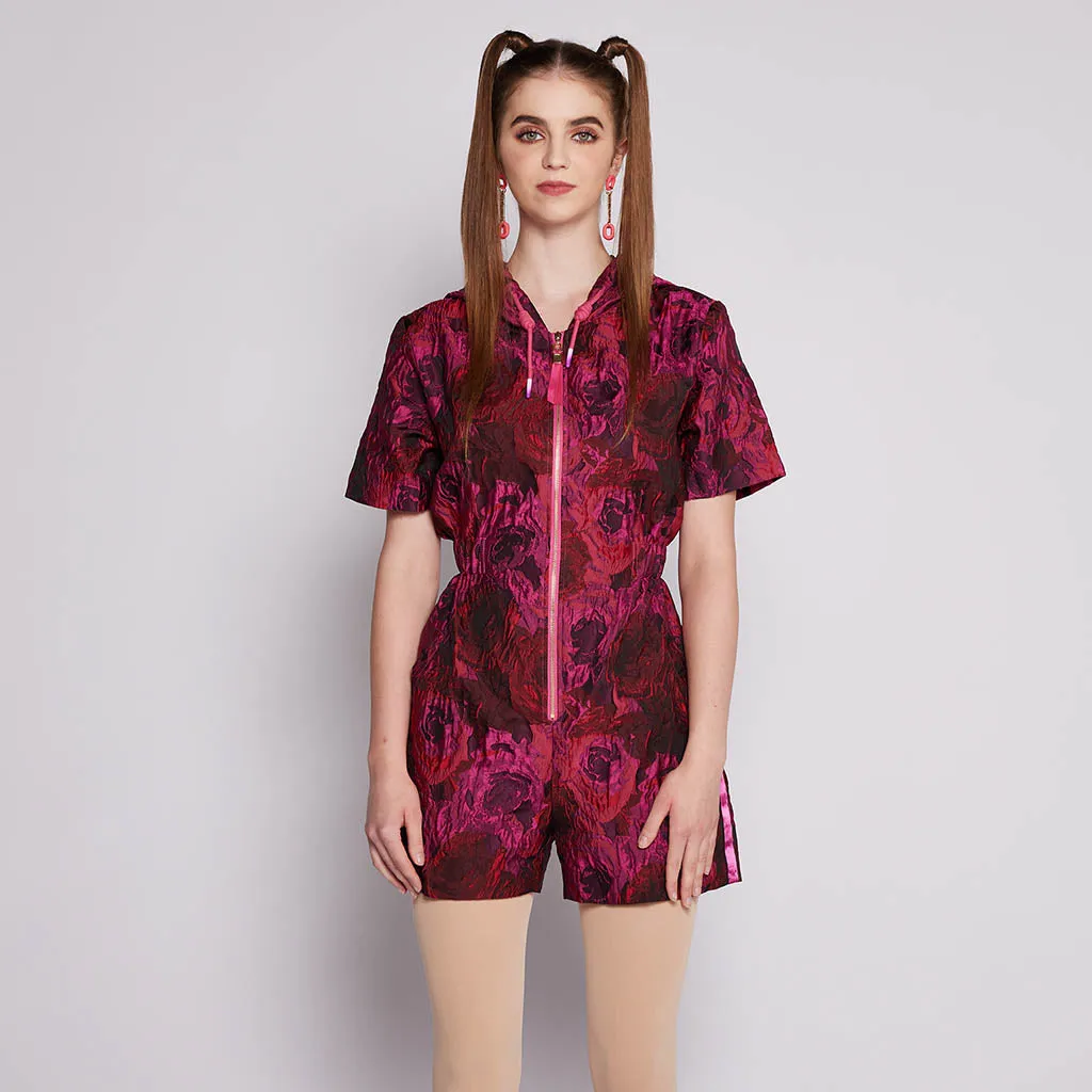 Hoodie Brocade Jumpsuit