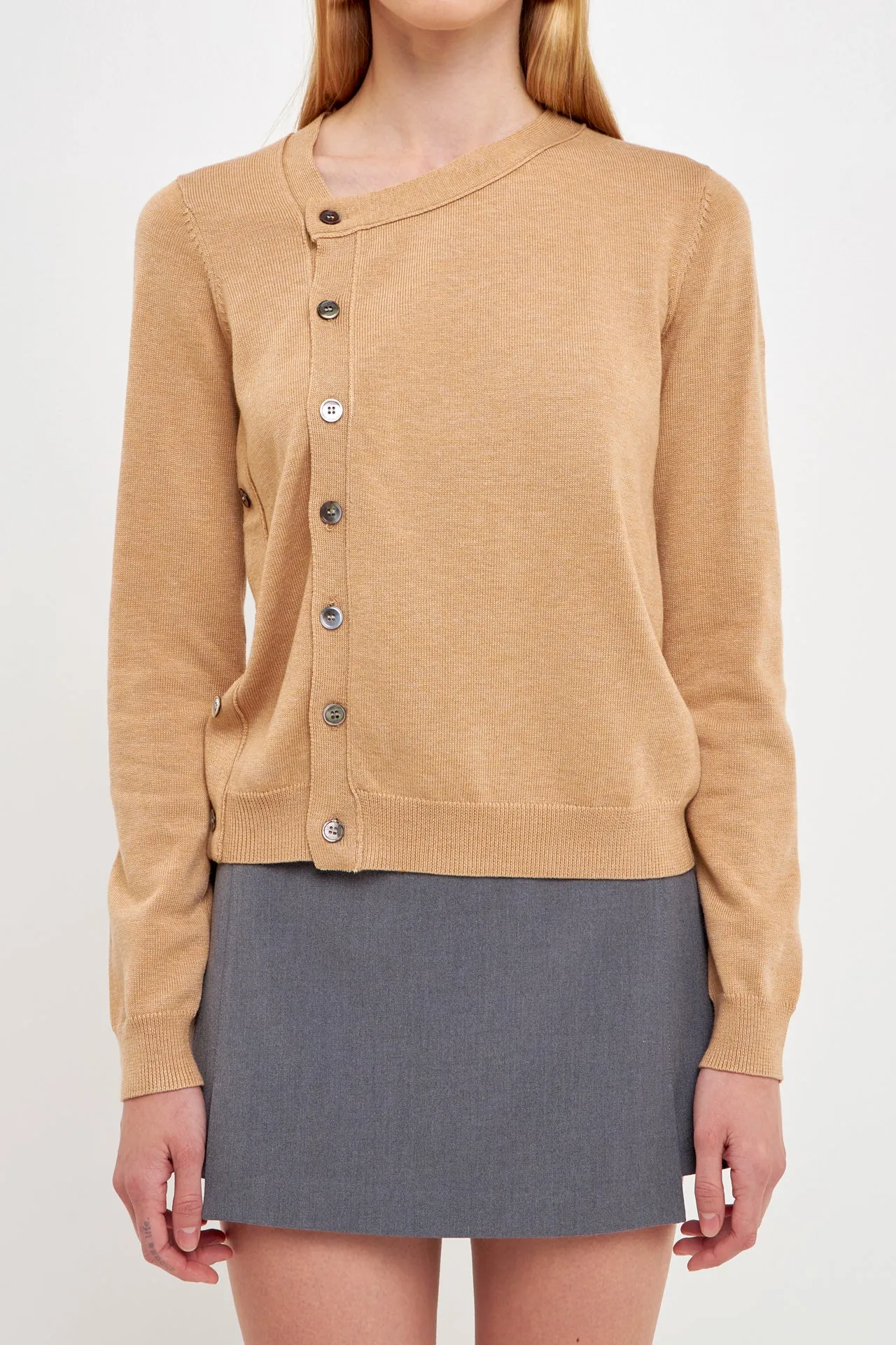 Knit Cardigan with Cross Over Buttons - Sale