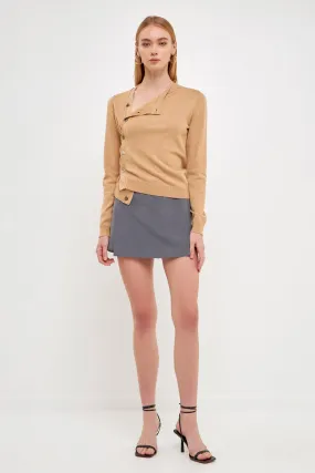 Knit Cardigan with Cross Over Buttons - Sale