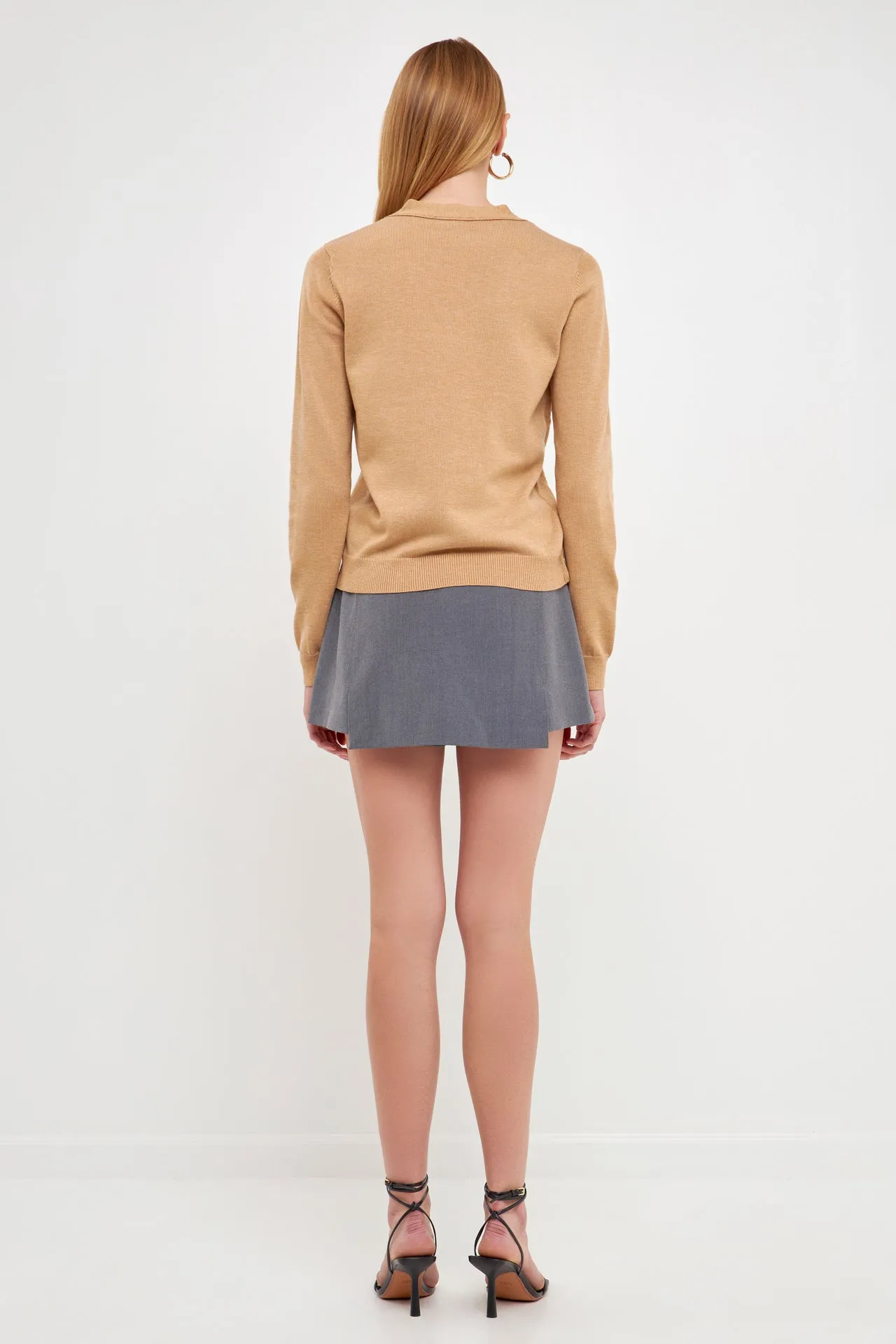 Knit Cardigan with Cross Over Buttons - Sale