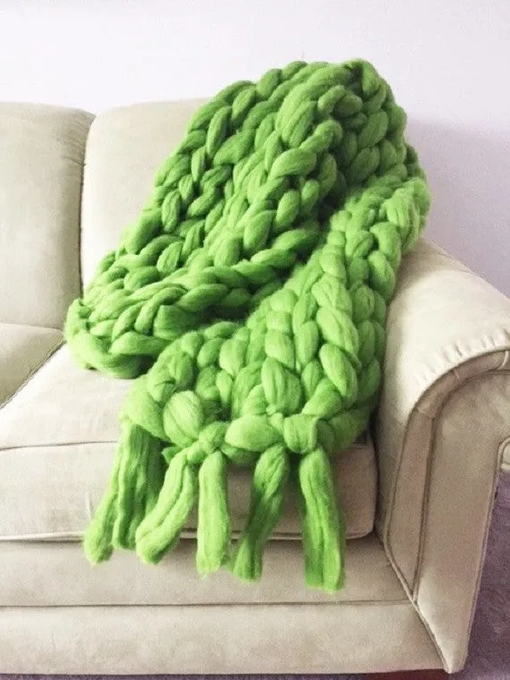 Super Chunky 100% Merino Wool Yarn, Forrest Green