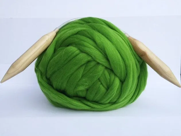 Super Chunky 100% Merino Wool Yarn, Forrest Green