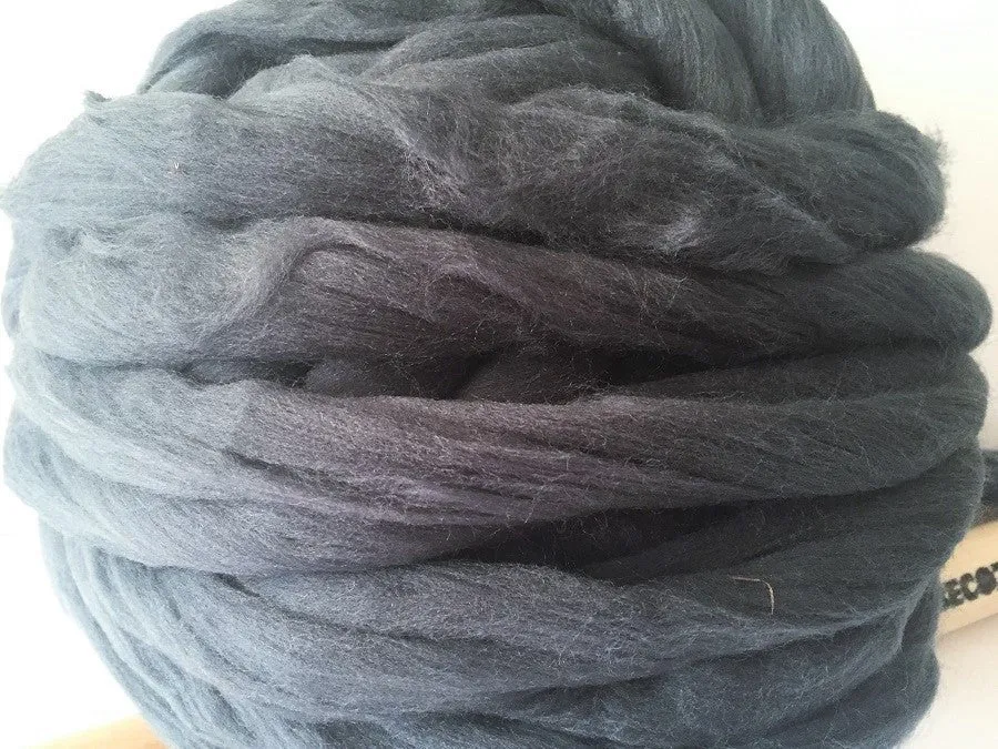 Super Chunky 100% Merino Wool Yarn, Gray