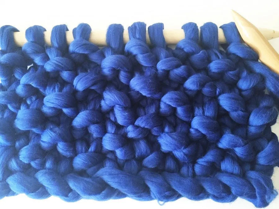Super Chunky 100% Merino Wool Yarn, Royal Blue