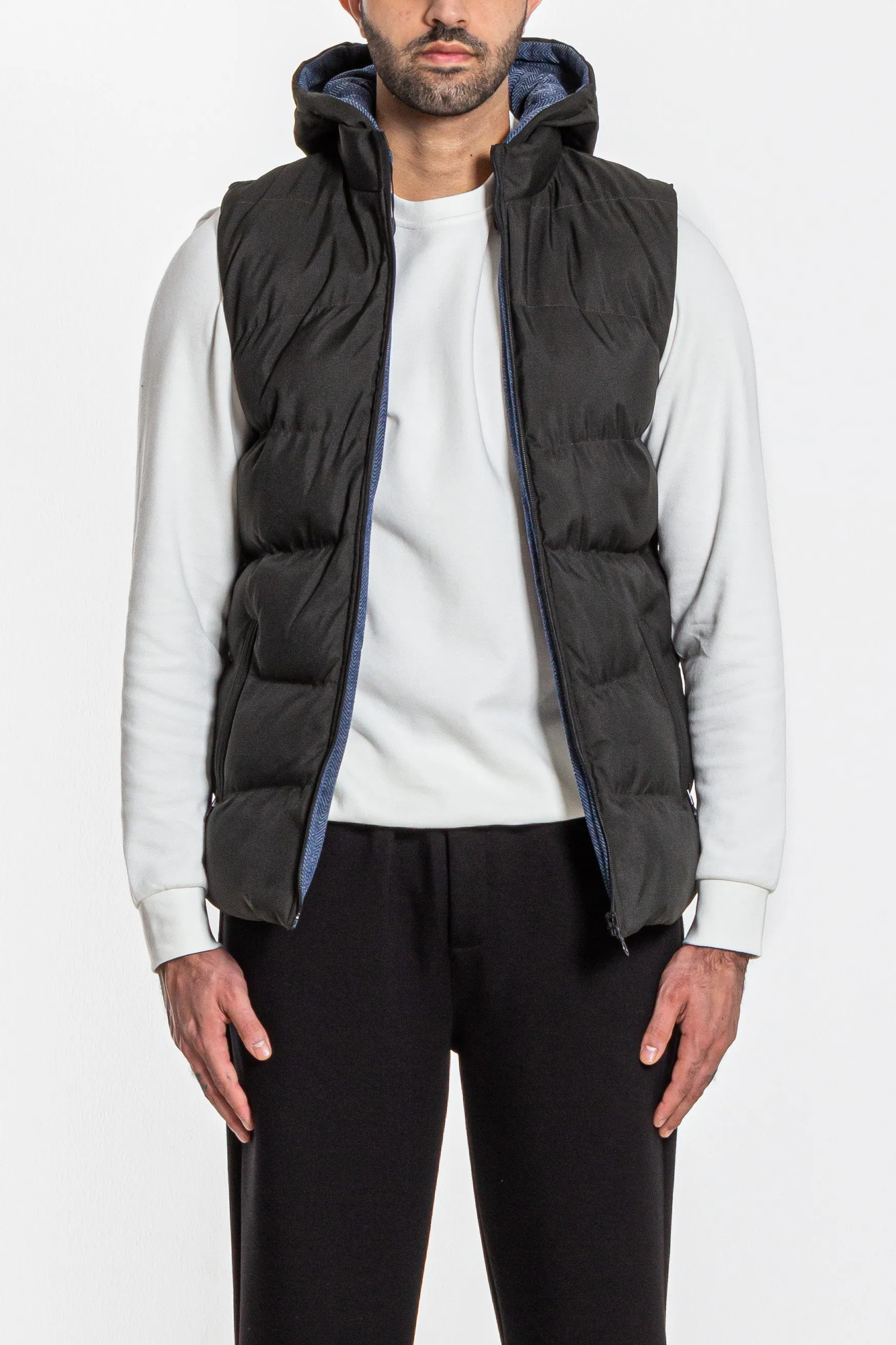 TEXTURED PUFFER GILET
